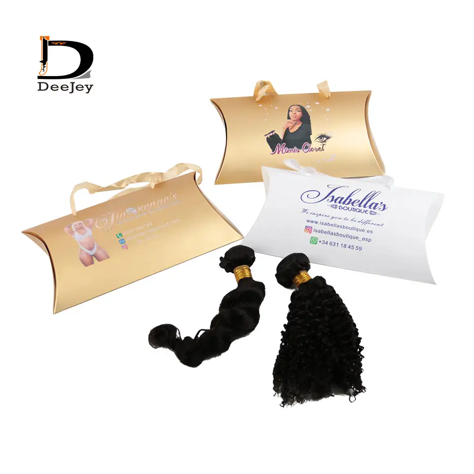 Boîte d'emballage tressée pour perruques Logo personnalisé, accessoires pour cheveux, pour extensions de cheveux, boîtes d'oreiller, 10 pièces
