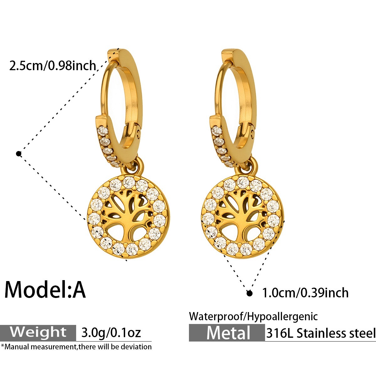 A gold earrings