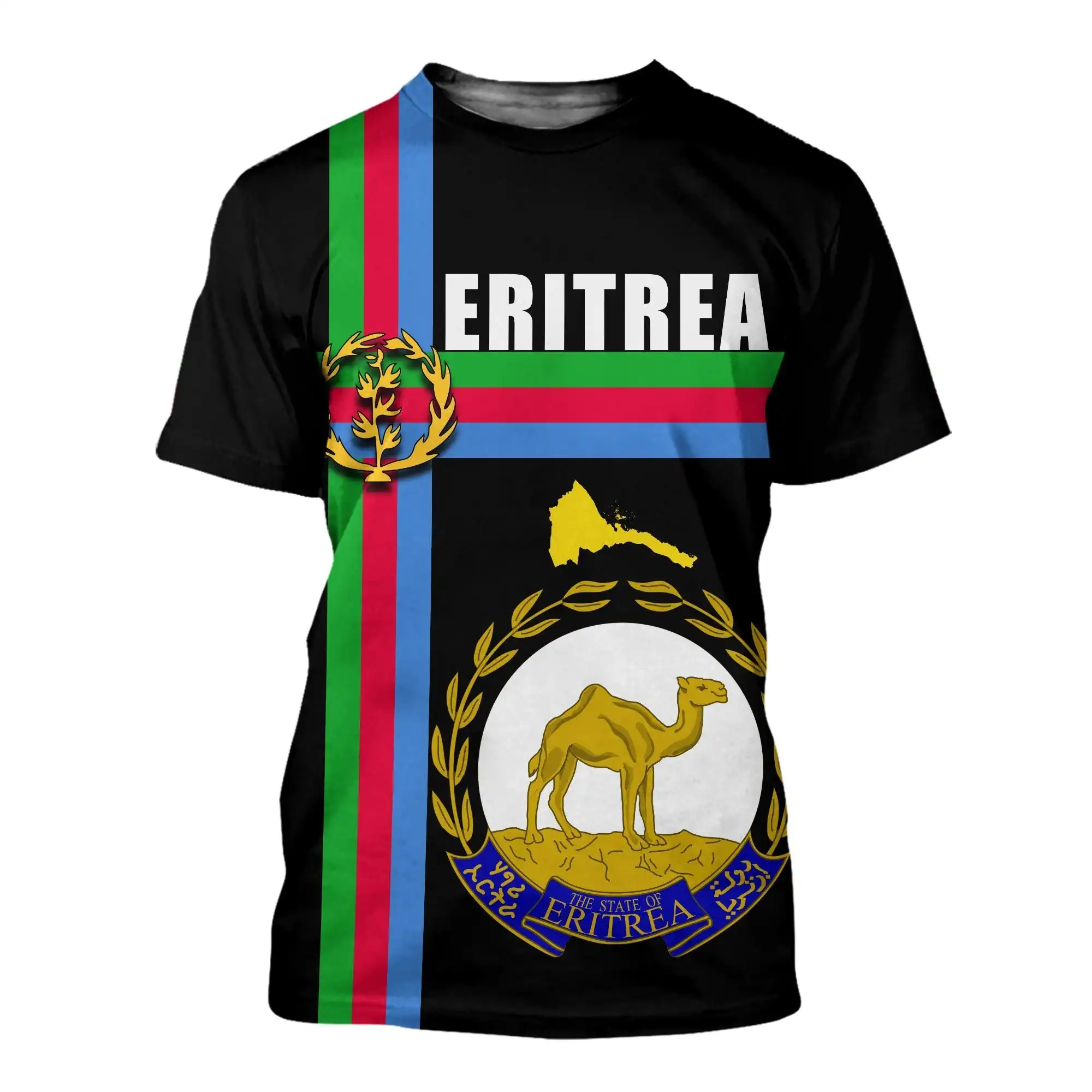 नई आगमन इरिट्रिया के लिए झंडा कला मुद्रित टी शर्ट Eritrean पॉलिएस्टर Tshirts पुरुषों XS-4XL जर्सी फुटबॉल टी शर्ट अनुकूलित लोगो