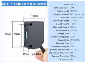 M3M4M5M6M8 through Beam Fiber Optic Photoelectric Laser Optical <strong>Sensors</strong> - Product Image 4