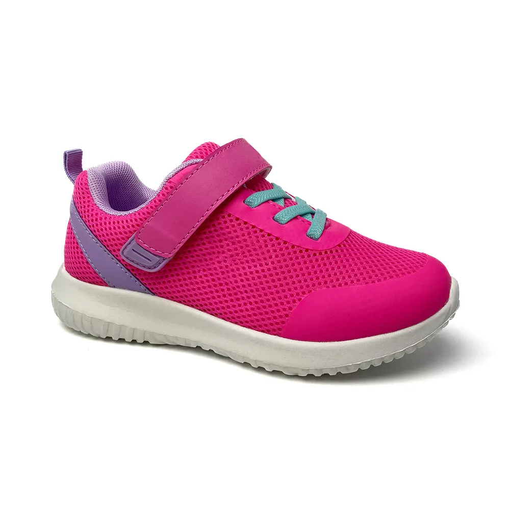 Wholesale pink breathable mesh buckle strap girl kids sneakers running kids shoes casual shoes