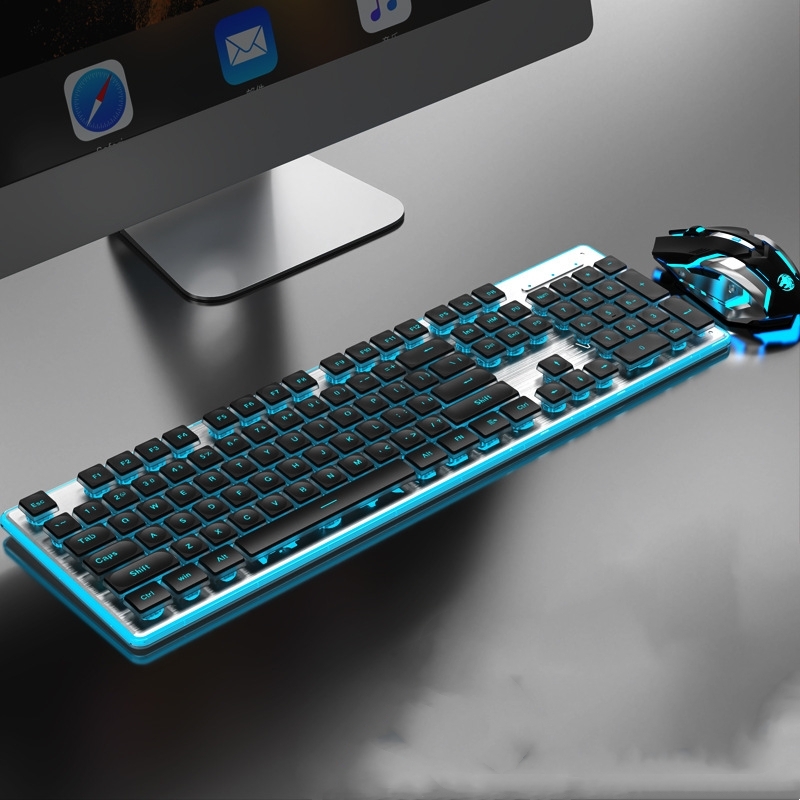 Argent Noir / Clavier et souris sans fil