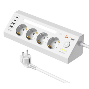 Presa da tavolo a 4 vie con presa a parete USB C con presa multipla con interruttore con protezione contro le sovratensioni Hotsell - Product Image 2