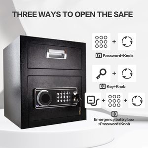 家庭、ビジネス、オフィス、ホテルの収納用のテンキーと安全なキーロック付きの貸金庫 - Product Image 6