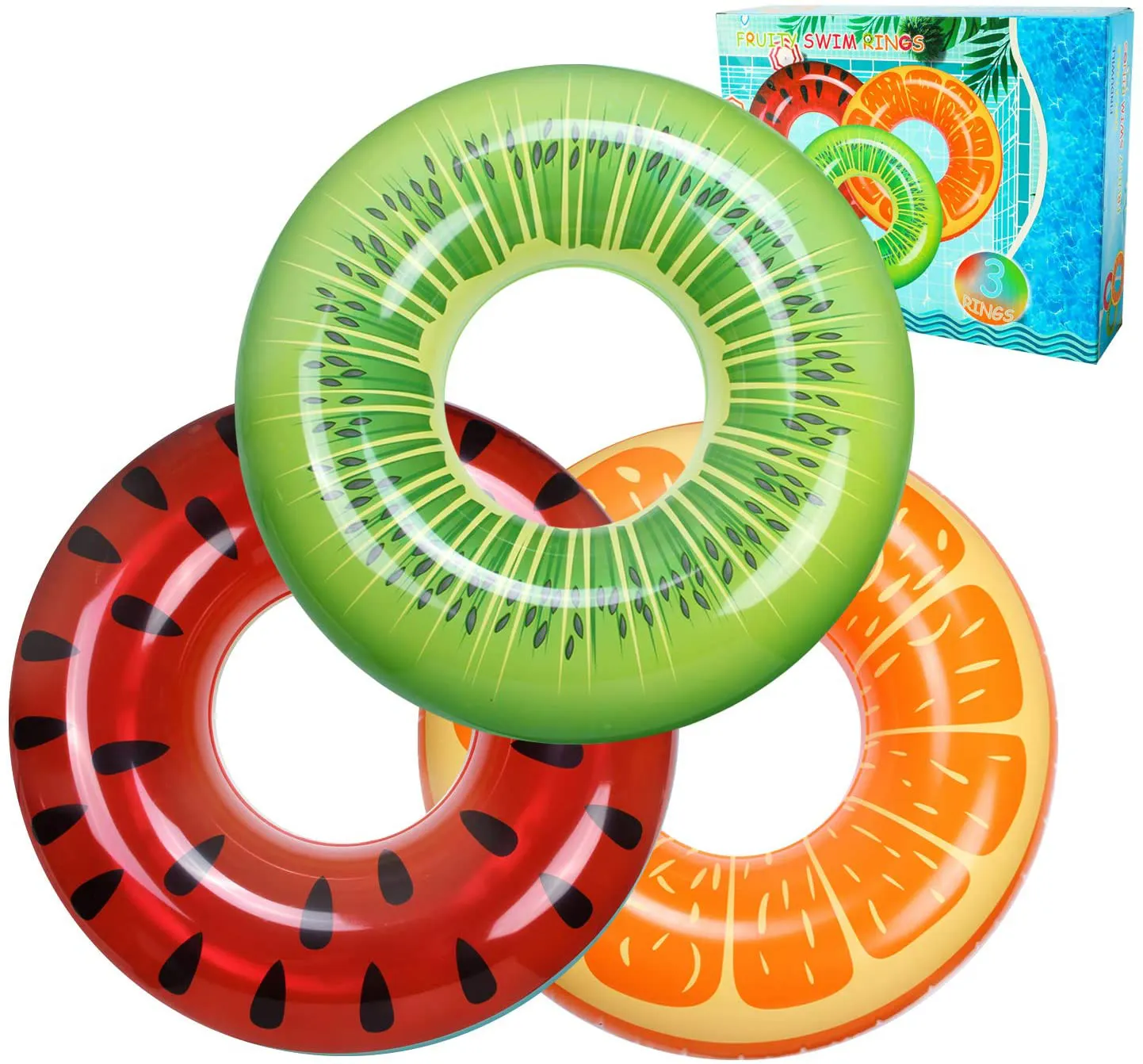 Flotadores de piscina inflable, tubos de natación, anillos de playa, juguetes de piscina inflable, anillo de natación de fruta