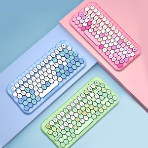 Teclado y ratón inalámbricos, Combo de teclado y ratón originales coloridos de panal de abeja de 2,4G para Macbook, PC, ordenador portátil, iPad, tableta - Product Image 2