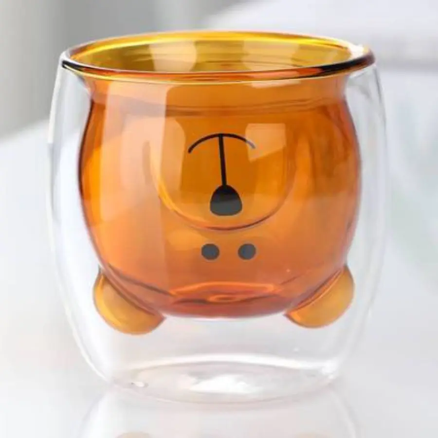 Tasse en verre à double paroi pour cadeaux d'anniversaire en verre borosilicaté à haute teneur en borosilicate