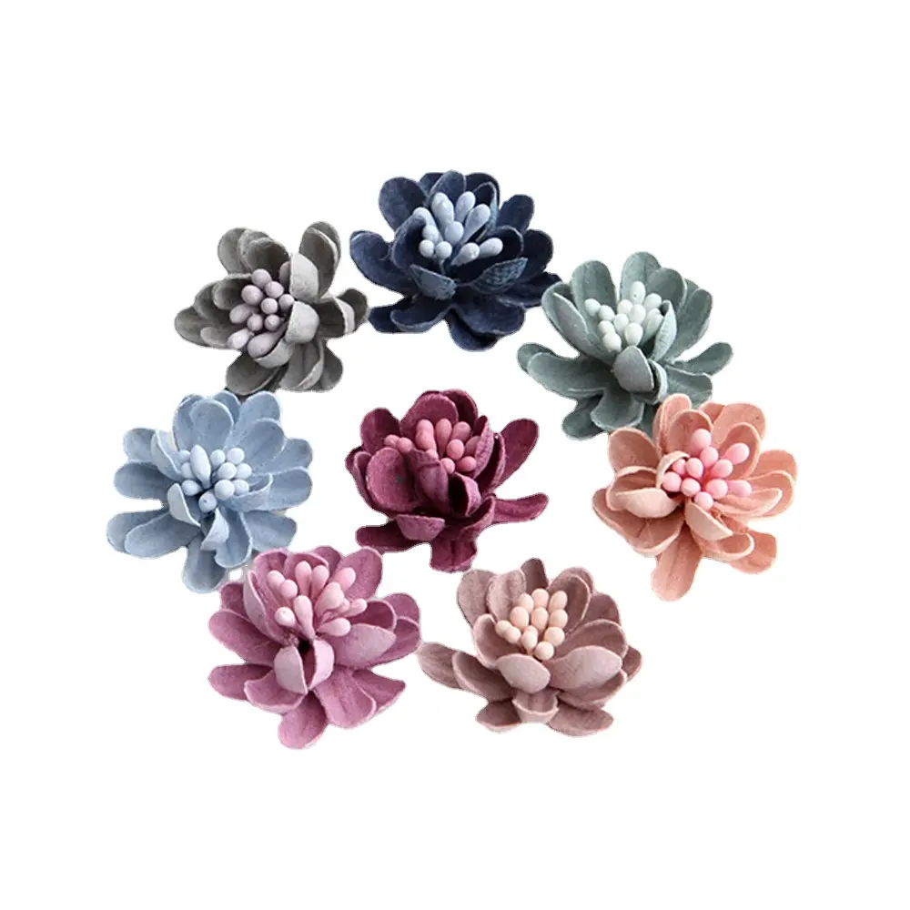 Luckygoods Handmade 1 Inch Mini Leather Flower Wholesale - Cute and Unique Design