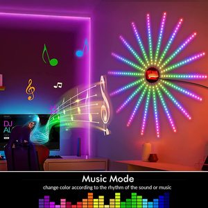 Christmas Party Holiday Remote Control 5V USB RGBIC Firework Smart Running Music Sync <strong>Led</strong> Strip Light for Wall - Product Image 4