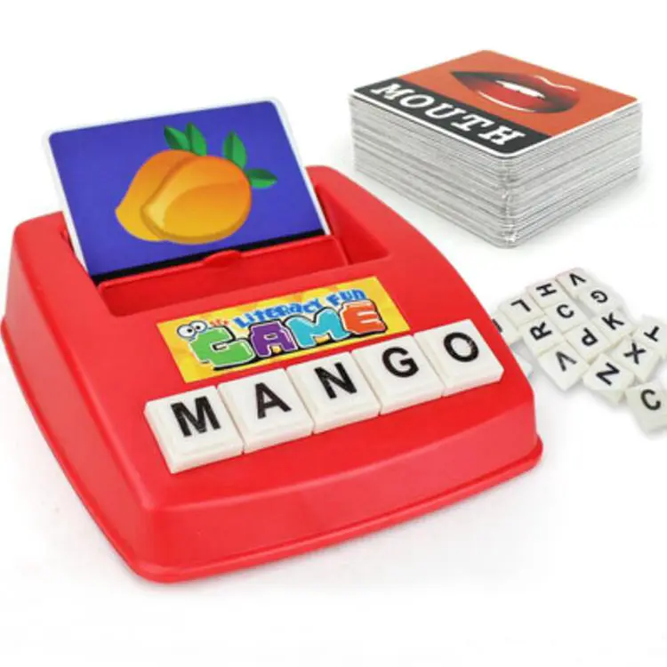 Montessori เด็กเรียนรู้ความรู้ความเข้าใจภาษาอังกฤษเกมตัวอักษรพลาสติกสะกดคำเกม