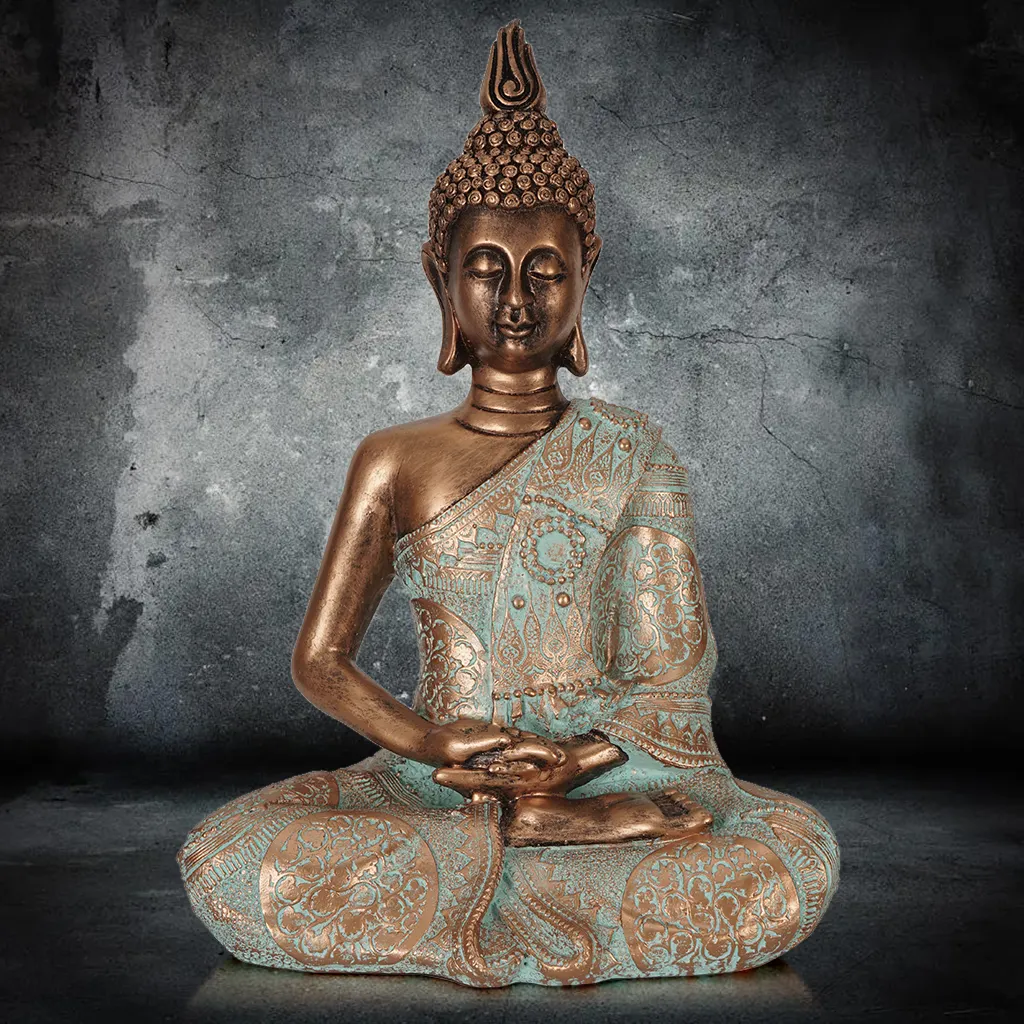 Sudeste asiático restaurante sala de estar meditación estatua de Buda decoración resina estatua de Buda tailandés