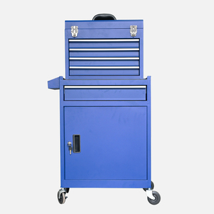 可定制的4轮5抽屉滚动工具箱储物大容量工具箱，带锁储物