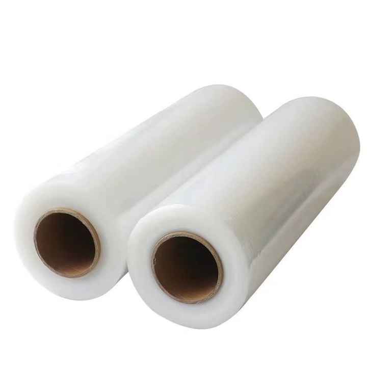 Sterke Doorzichtige Pe Huishoudfolie Rolt Zacht Geblazen Pallet Stretch Wrap Verpakking Pallets Machinekwaliteit Zachte Plastic Rekfolie