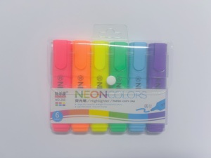 High Quality Large Capacity Fluorescent Ink Text <strong>Marker</strong> 6 Bright Neon Colors School <strong>Highlighter</strong> with <strong>Chisel</strong> <strong>Tip</strong> Wholesale Set - Product Image 3