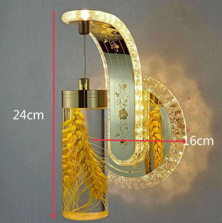 2022 12W LED applique murale intérieure pour chambre chevet décoration vraie fleur applique murale escalier lampe nuit lampe pour salon