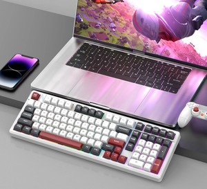 K102 Wireless BT Wired Tri-mode 101 Keys Ergonomics Hot Swap RGB <strong>Computer</strong> Gamer Gaming Mechanical <strong>Keyboard</strong> - Product Image 2
