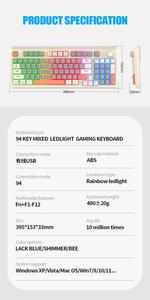 Factory Wholesale K82 Wired Gaming <strong>Keyboard</strong> Colorful RGB Knob 94 Key <strong>Keyboard</strong> - Product Image 5