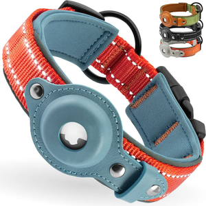 Nuevo <span class=keywords><strong>Collar</strong></span> táctico de cuero para perros medianos y grandes, conjunto de posicionamiento Airtag de poliéster duradero, estampado de estilo Simple - Product Image 1