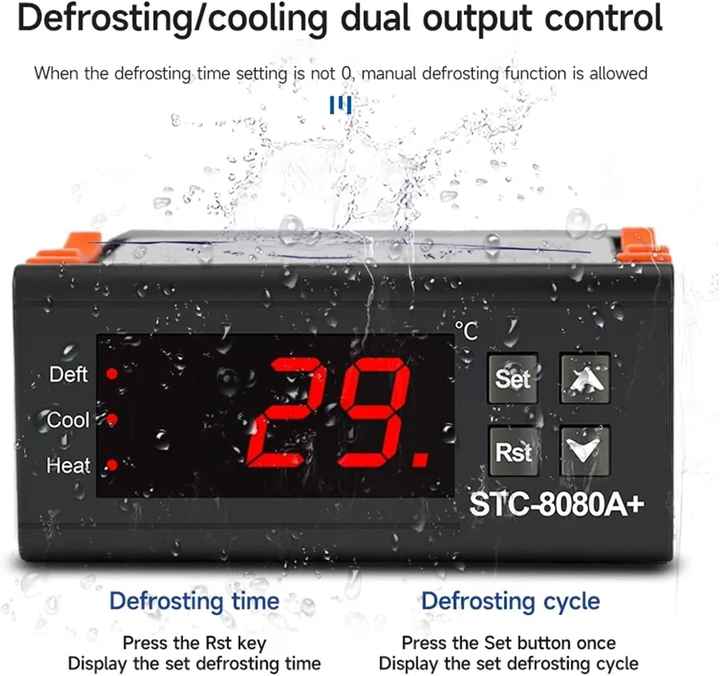 STC-8080A+Intelligent Automatic Defrost Timer Refrigerator Digital Thermostat Temperature Controller