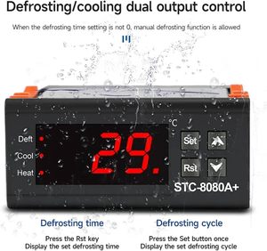 STC-8080A+Intelligent Automatic Defrost Timer Refrigerator <strong>Digital</strong> Thermostat <strong>Temperature</strong> <strong>Controller</strong> - Product Image 6