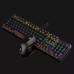 3 in1ゲーミングセット7-RGBカラフルなAudifonosTecladoマウスヘッドセットメカニカルワイヤードキーボードとマウスコンボ - Product Image 2