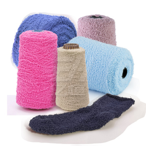 1/3.8Nm tekstil el örgü fantezi tığ şantuk % 100% polyester yarım kadife iplik - Product Image 1