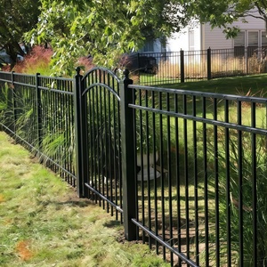 Steel Guardrail Community Iron Fence <strong>Net</strong> Outdoor Protection Barrier with Metal Frame Security Fence Post Caps for Farm Yard <strong>Use</strong>