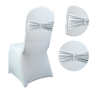 ผ้าคาดเก้าอี้สีม่วงสำหรับงานแต่งงานผ้ายืดโพลีเอสเตอร์แบบปรับแต่งได้ - Product Image 3