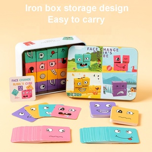 Wooden Face Changing Cube Expression <strong>Building</strong> <strong>Blocks</strong> Kids Early Educational Magic Cube Puzzle Wood <strong>Blocks</strong> <strong>Pattern</strong> Matching Game