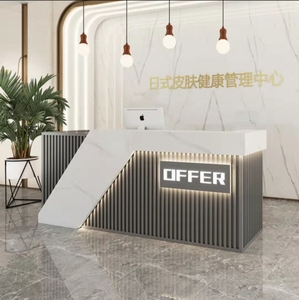 油漆大理石接待处美容院收银台柜台小美甲沙龙办公室接待处 - Product Image 4