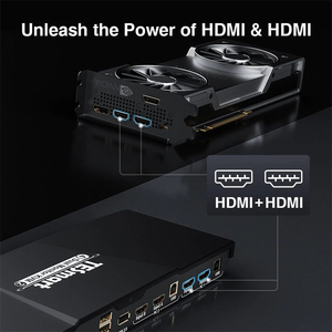 TESmart-Conmutador de vídeo KVM HDMI, 2 entradas, 1 salida para 2 ordenadores portátiles, monitor dual 4K60Hz con conmutador de matriz de consola EDID 2x2 KVM