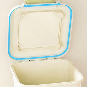 Doméstico 25KG Selado Balde De Arroz Cozinha À Prova De Umidade Grain Storage Box Strong Load Bear Food Organizer with Wheels