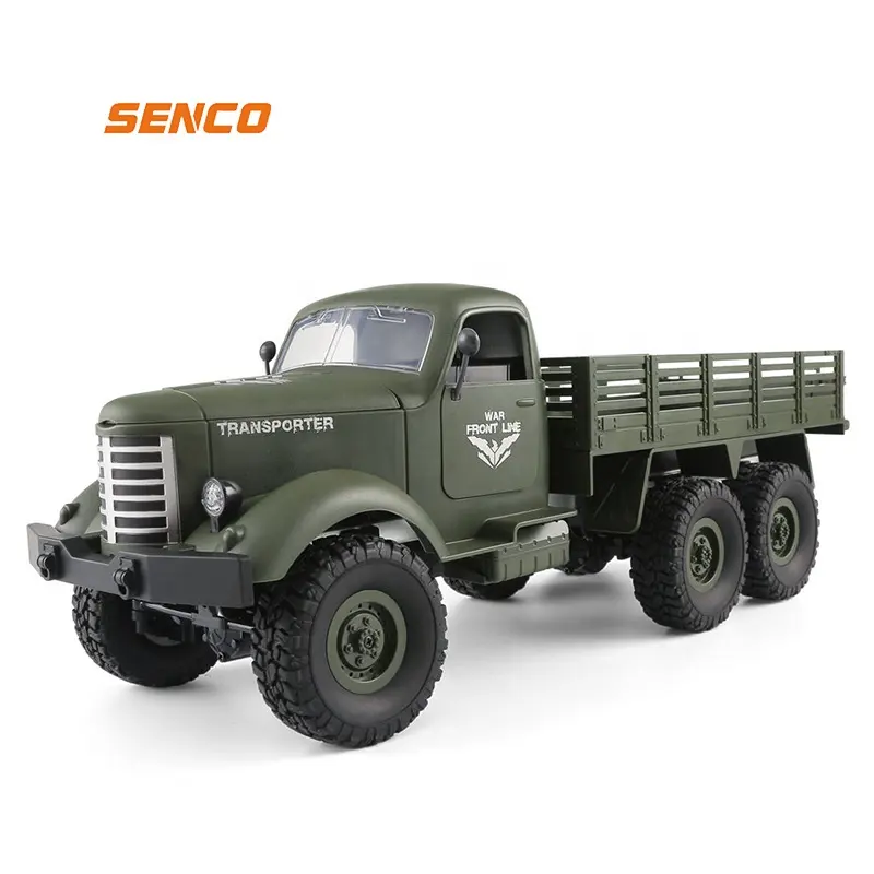 Radio Remote Control Rock Crawler Truck Remote Control Vehicle 1/16 2.4G 4WD RC Off-Road Military Truck Transporter RC Car