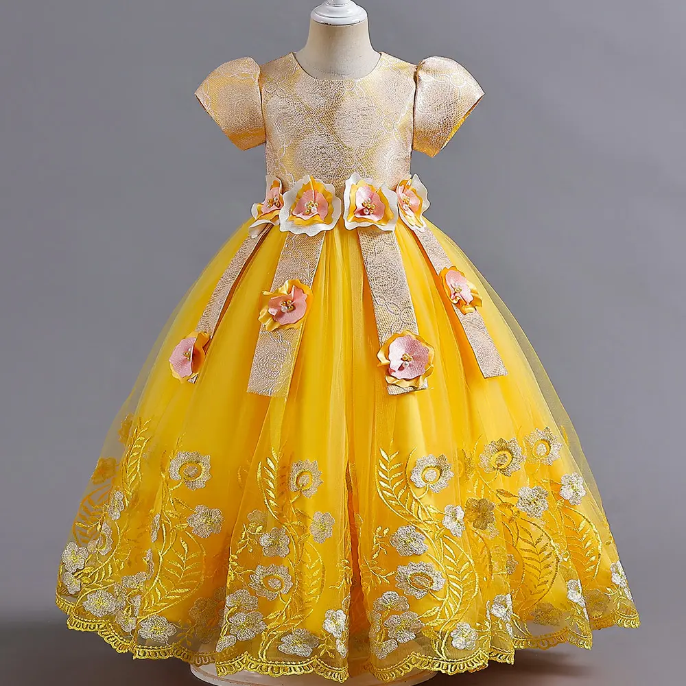 Outong-vestidos de princesa para niña, el más reciente, Occidental, para desfile de cumpleaños, boda, espectáculo