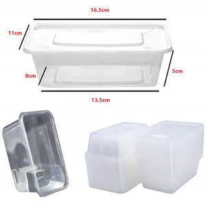 Contenedores rectangulares de plástico para comida, fiambrera de grado alimenticio de 750 ml, 650 cc, transparente, pp, para llevar comida - Product Image 1