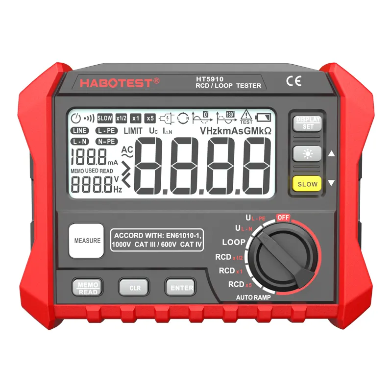 Habotest ht5910 usb2.0 interface auto alimentação fora da resolução de segurança verificador rcd/loop