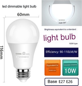 メーカーLed家禽ライト9ワット10.5ワット12ワットA19 LED調光可能農業用電球5000K 120ボルト - Product Image 4