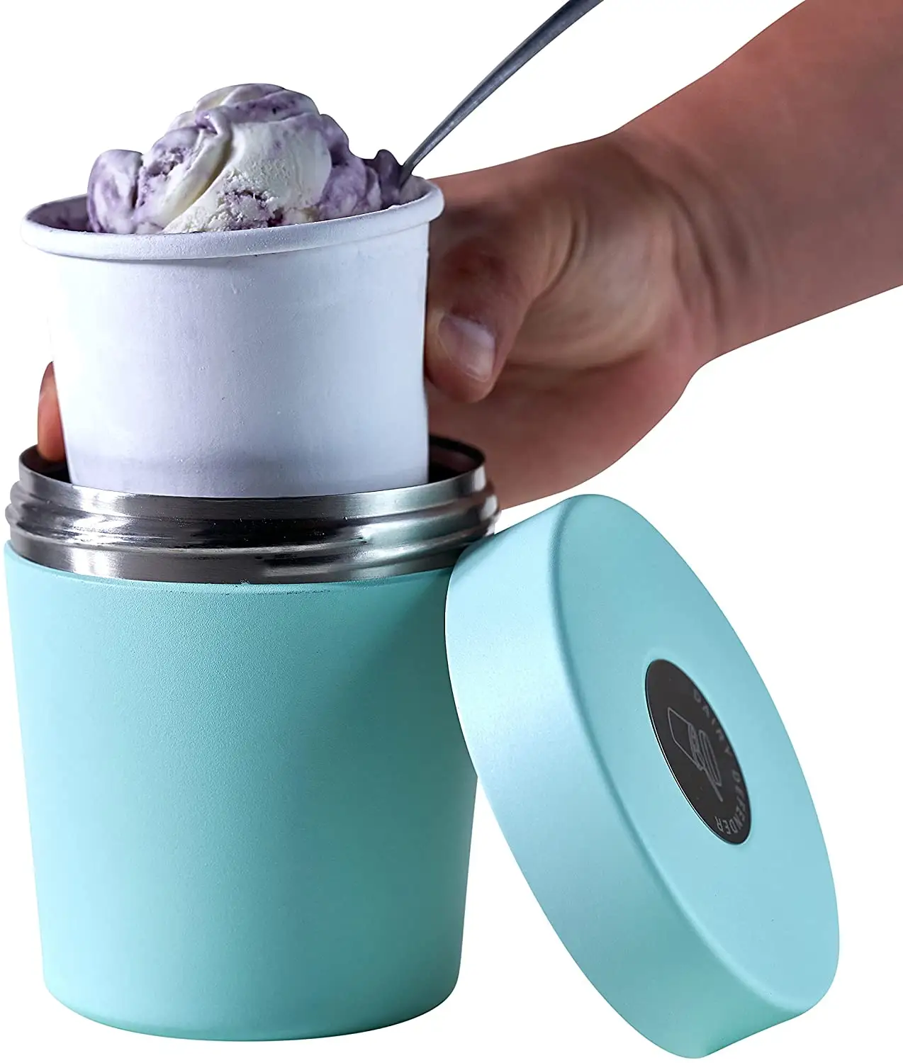 Double paroi le conteneur de congélateur de crème glacée en acier inoxydable isolé sous vide peut refroidir