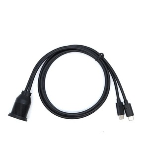 螺纹面板安装USB C插孔至USB C插头电缆1米后隔板堆叠USB C型母对公并联电缆 - Product Image 4