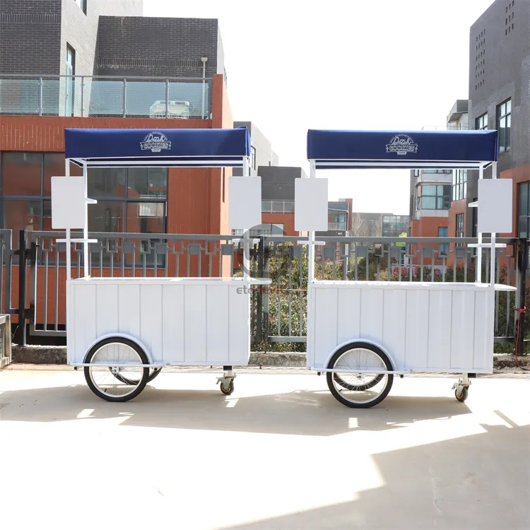 Seyyar gıda tezgahı iş için dondurma bisiklet sepeti kargo üç tekerlekli bisiklet