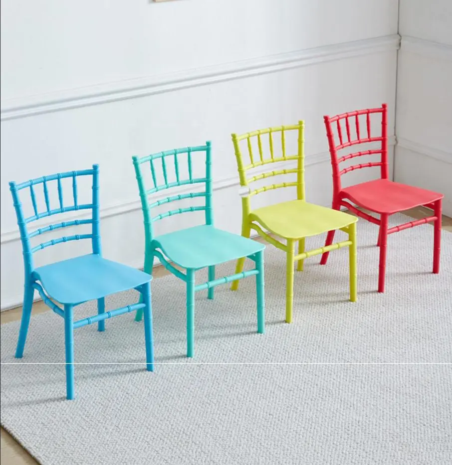 Оптовая продажа пластиковых детских праздничных стульев, красочные детские стулья Тиффани chiavari для продажи, свадебные стулья белого/золотого цвета