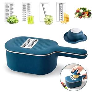 WONDERFUL Kitchen <strong>Multi</strong> Functional Shredder Wet Fruits Drain Basket Blade <strong>Cutter</strong> Manual <strong>4</strong> in <strong>1</strong> Slicer Vegetable Grater