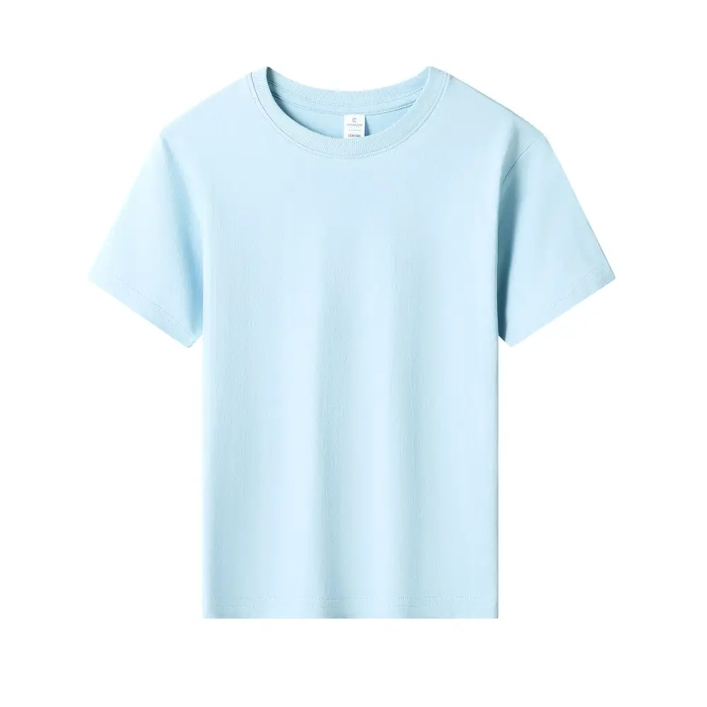 Hoge Kwaliteit 100% Katoenen Halslijn Dubbele Draad Verdikt Ademend 10 Kleur 180gsm Effen Blanco Kinderen T-Shirt