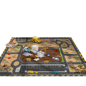 אתר בנייה ילדים לשחק מחצלת 5x7 non-החלקה חינוכית דמוית צמר קריקטורה ערימה נמוכה מכונת כביסה לפעוטון לילדים חדר - Product Image 1