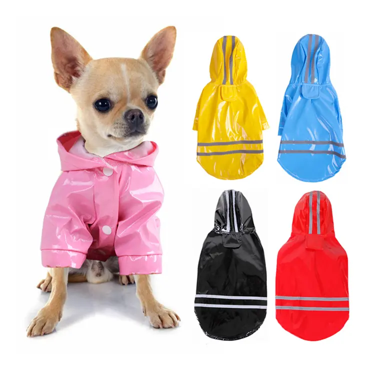 Chubasquero para perros al aire libre, abrigo de lluvia para mascotas, chaquetas impermeables para mascotas, chubasquero de PU para perros y gatos