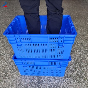 Caja de almacenamiento de plástico anidadas y apilables para uso en supermercado, para verduras y pescado