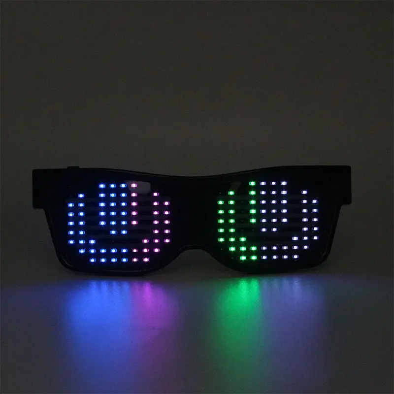 Anos novos 2023 Brilho em óculos escuros Smart Piscando Light Up Led Óculos
