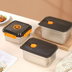 1.5L - 6L 304不锈钢食品储存容器套装，带不粘底部膳食准备容器 - Product Image 5