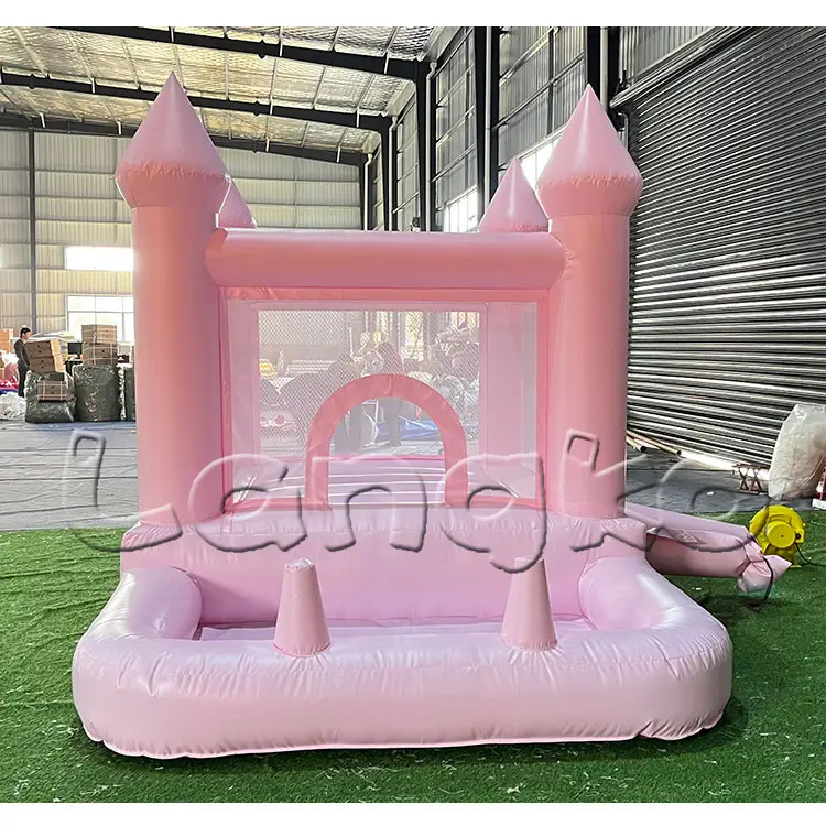 Casa de rebote pastel comercial para niños, mini puentes hinchables, Castillo Moonwalk con pozo de bolas