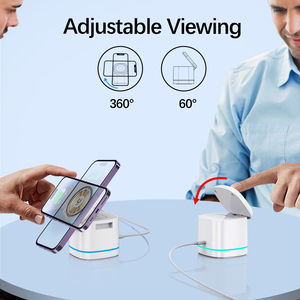 15W Multi-Function Fast Charging Wireless Cube <strong>Charger</strong> Smart Integrated Foldable Design for iPhone and Watch - Product Image 4